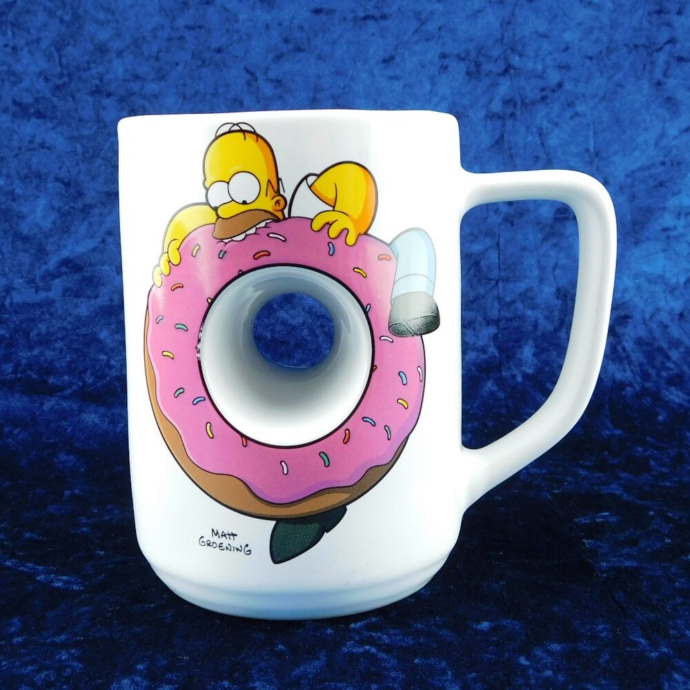 HOMER SIMPSON Universal Studios Donut Hole Mug Cup mmm.. carbs!